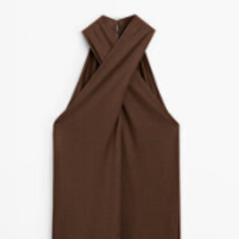 Massimo dutti Crossover halterneck midi dress